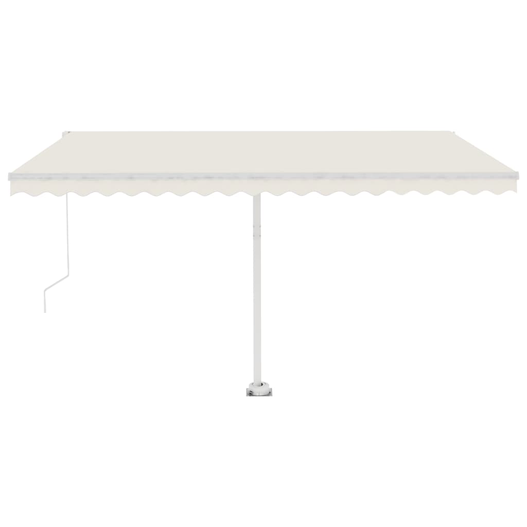 Vidaxl luifel manuell ausziehbar mit LED 400x350 cm cremefarben
