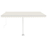 Vidaxl luifel manuell ausziehbar mit LED 400x350 cm cremefarben