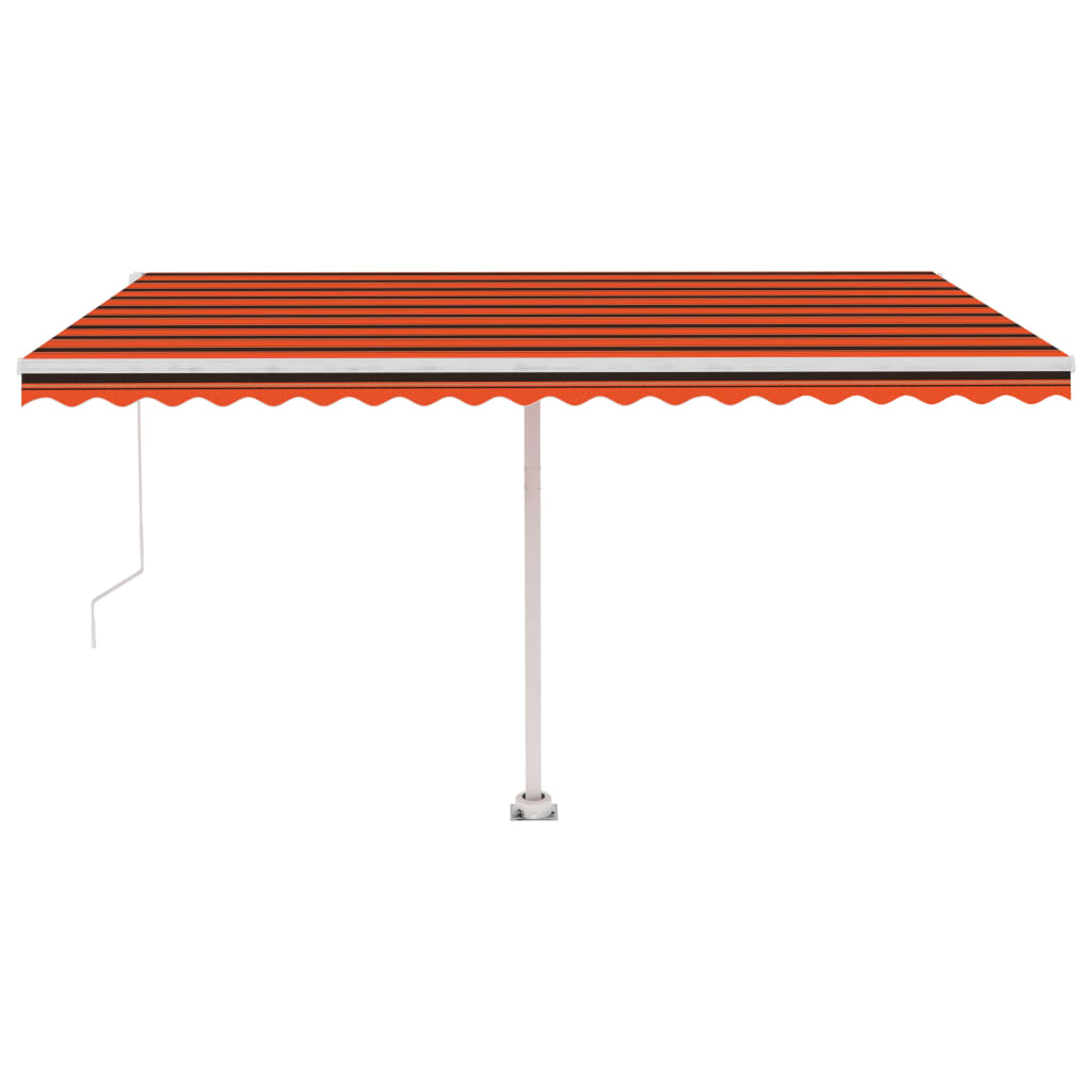 Vidaxl Luifel manuell ausziehbar mit LED 400x350 cm Orange und Braun