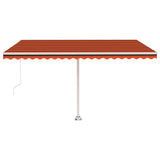 Vidaxl Luifel manuell ausziehbar mit LED 400x350 cm Orange und Braun