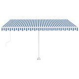 Vidaxl Luifel Automatik mit LED- und Windsensor 400x350 cm blau weiß