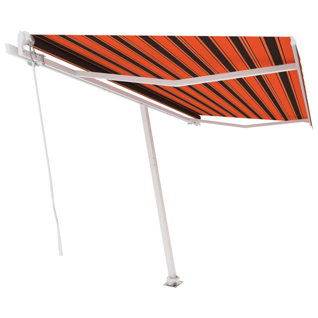 Vidaxl luifel distanziert manuell erstreckt sich 450 x 350 cm orange Braun