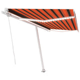 Vidaxl Luifel manuell ausziehbar mit LED 450x350 cm Orange und Braun