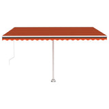 Vidaxl Luifel manuell ausziehbar mit LED 450x350 cm Orange und Braun