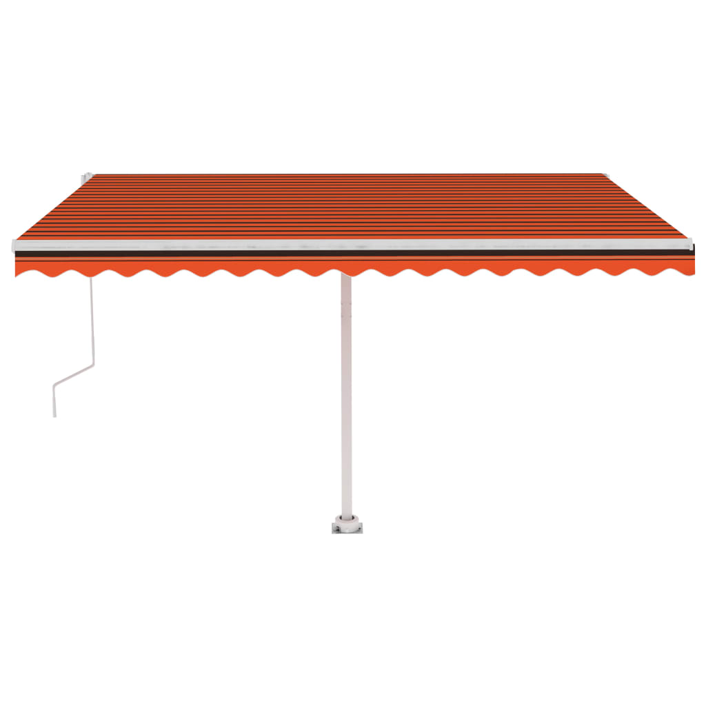 Vidaxl Luifel Automatik mit LED -Windsensor 450x350 cm Orange Braun