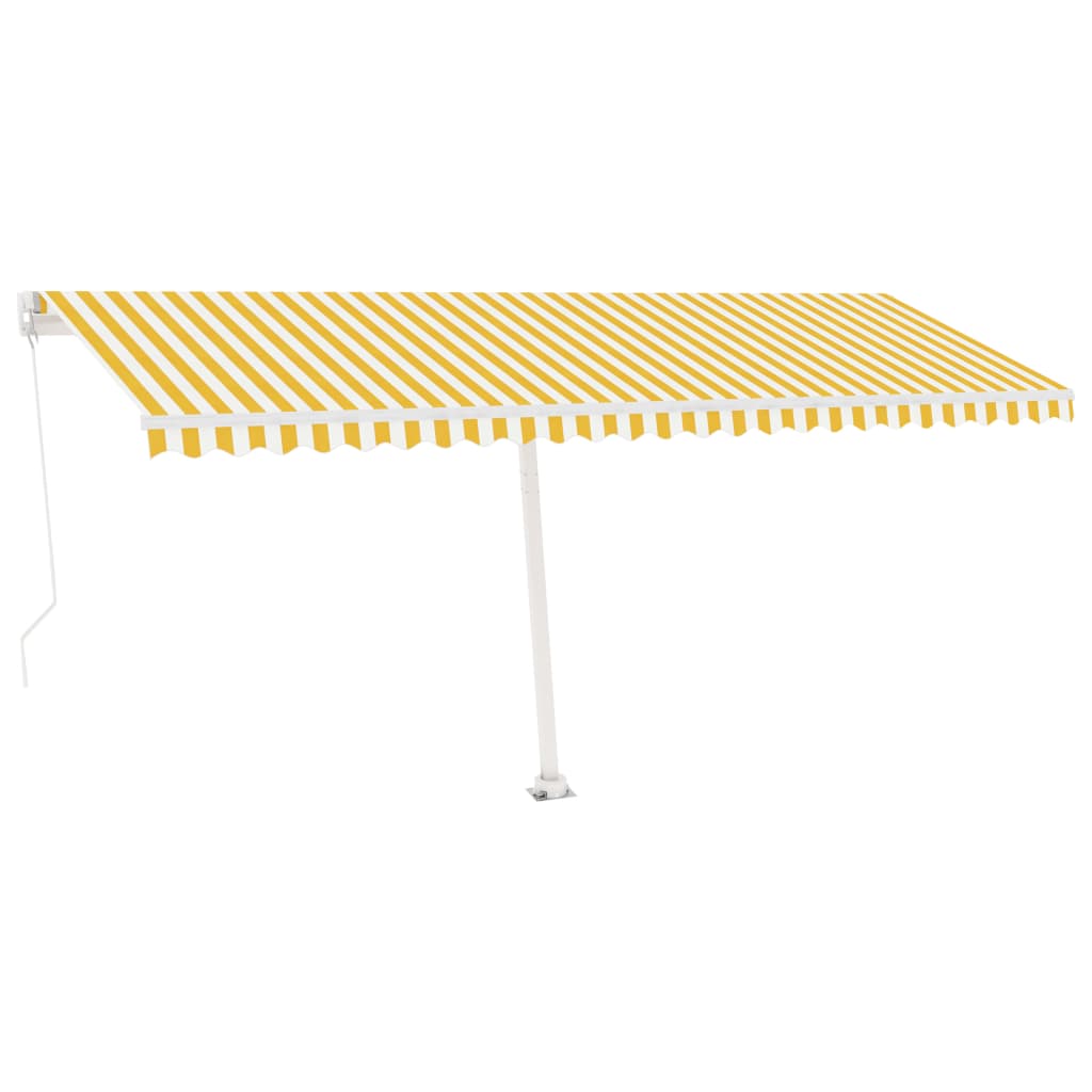 Vidaxl Luifel distanziert sich manuell aus 500 x 350 cm gelb und weiß