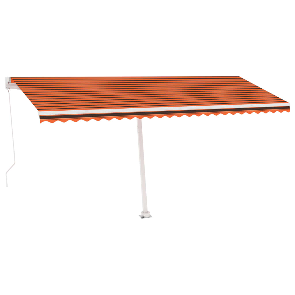 Vidaxl luifel distanziert manuell erstreckt sich 500x350 cm orange Braun