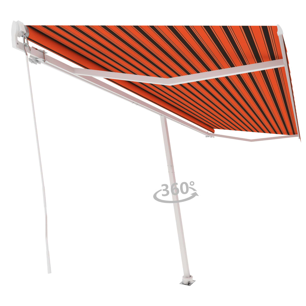 Vidaxl luifel distanziert manuell erstreckt sich 500x350 cm orange Braun
