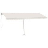 Vidaxl luifel manuell ausziehbar mit LED 500x350 cm cremefarben