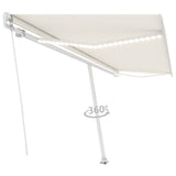 Vidaxl luifel manuell ausziehbar mit LED 500x350 cm cremefarben