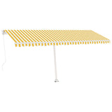 Vidaxl luifel manuell ausziehbar mit LED 500x350 cm gelb und weiß