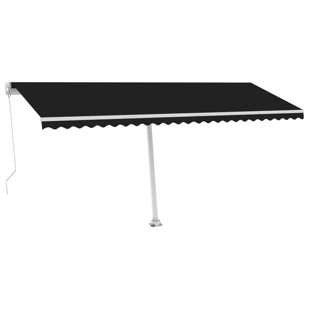 Vidaxl luifel manuell ausziehbar mit LED 500x350 cm Anthrazitfarbe