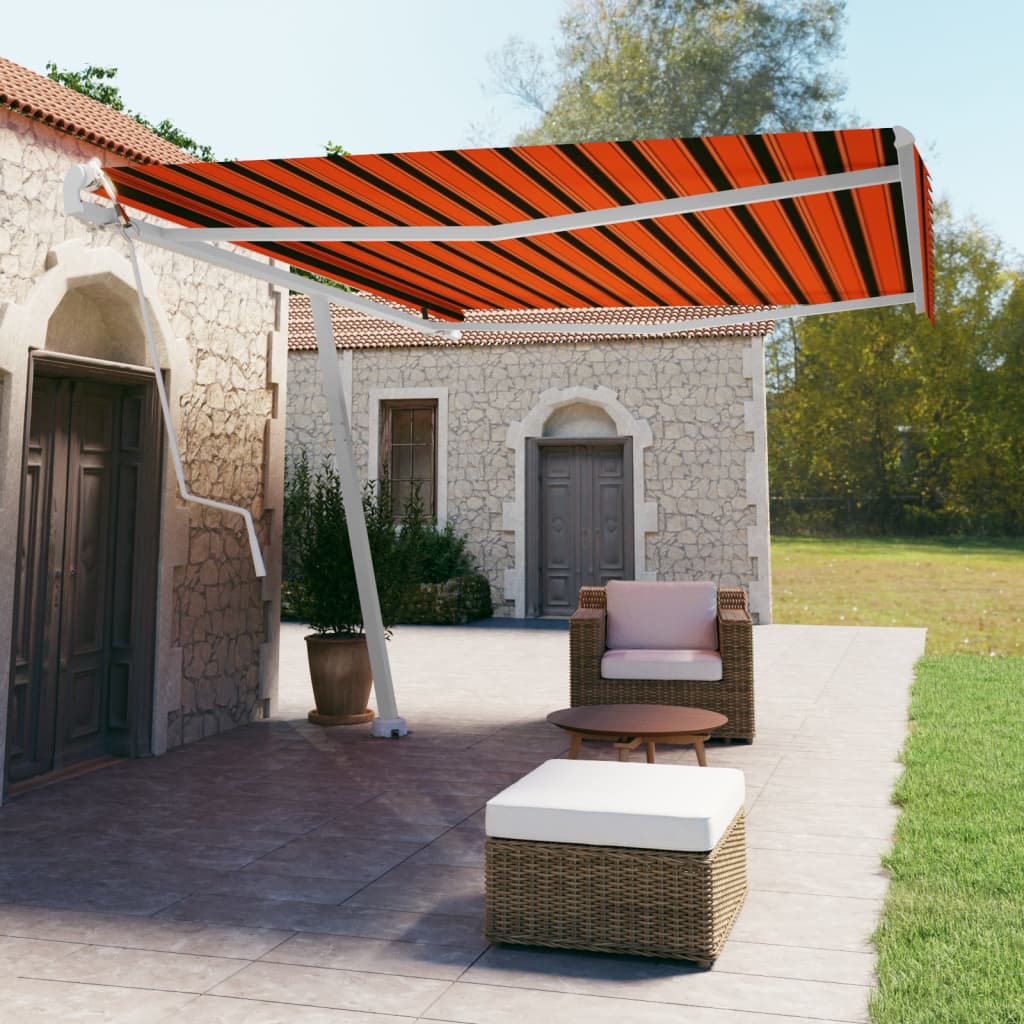 Vidaxl luifel kostenlos -ausstehende automatische 500x350 cm Orange und Braun
