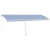 Vidaxl luifel distanziert sich manuell erstreckt sich 600x350 cm blau und weiß