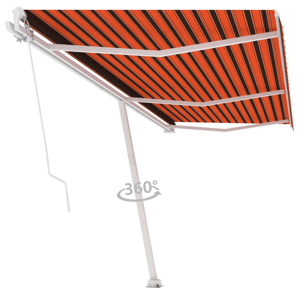 Vidaxl Laifel abgelöst manuell 600x350 cm Orange Braun herausziehen