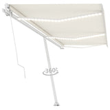 Vidaxl Luifel mit LED 600x350 cm cremefarbener geleitet