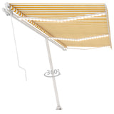 Vidaxl Luifel manuell ausziehbar mit LED 600x350 cm gelb und weiß