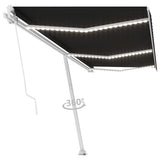 Vidaxl Luifel manuell ausziehbar mit LED 600x350 cm Anthrazitfarbe