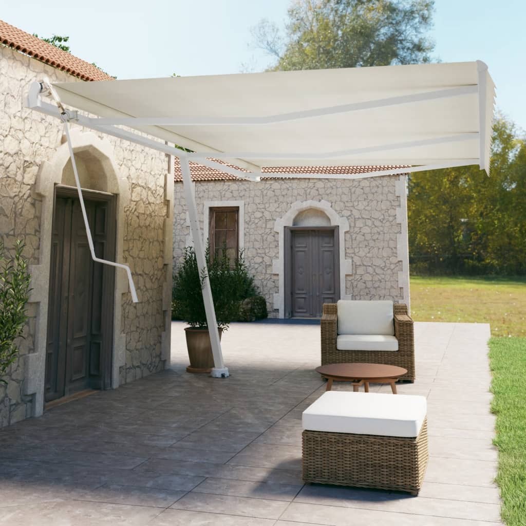 Vidaxl luifel kostenlos -ausstehende automatische 600x350 cm creme -gelenkt
