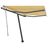 Vidaxl Luifel manuell ausziehbar mit LED 300x250 cm gelb und weiß