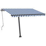 Vidaxl Luifel Automatik mit LED- und Windsensor 300x250 cm blau weiß