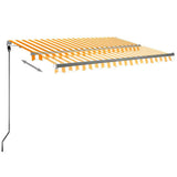 Vidaxl Luifel Automatik mit LED- und Windsensor 300x250 cm gelb und weiß