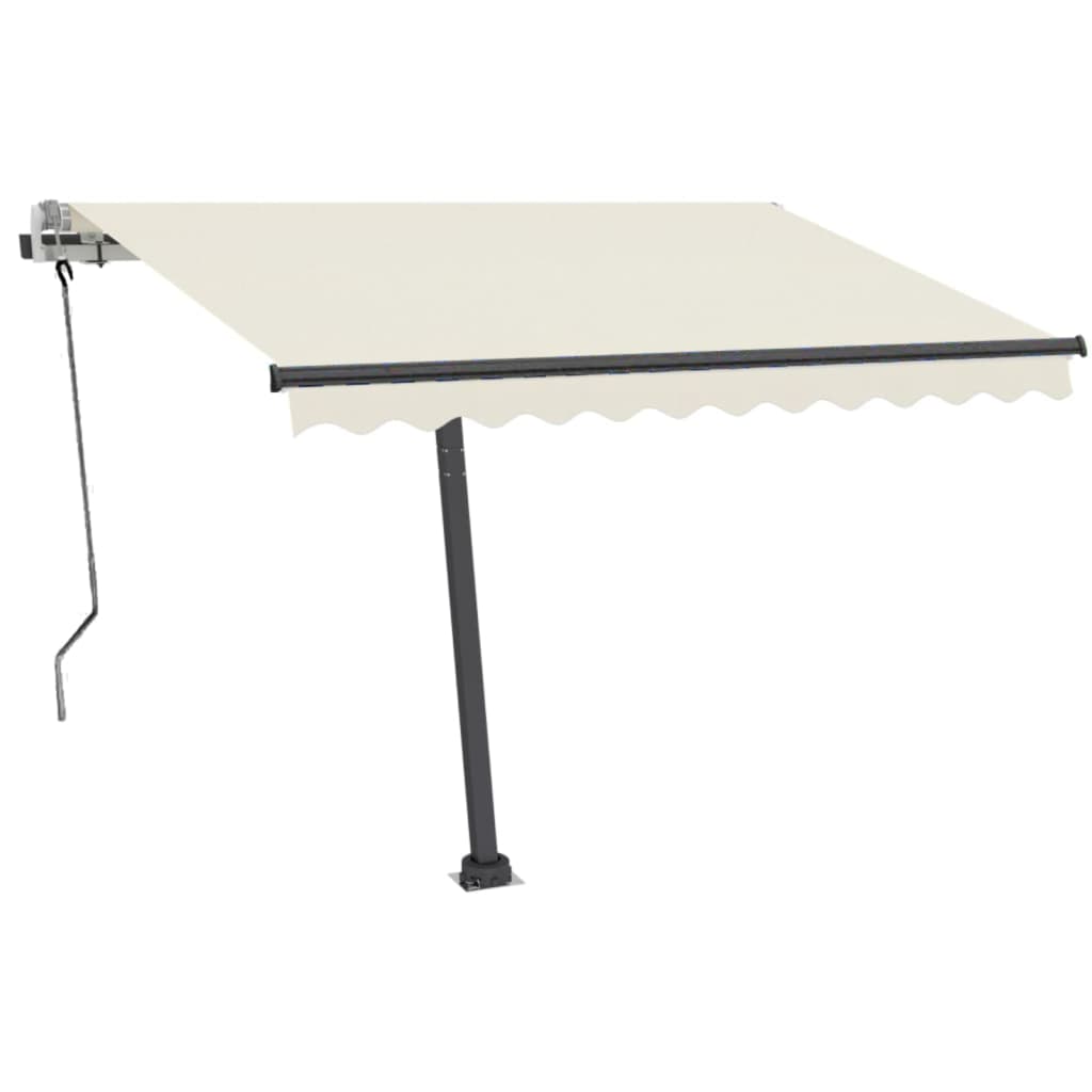 Vidaxl Luifel mit LED 350x250 cm cremefarbener Colored manuell ausziehbar