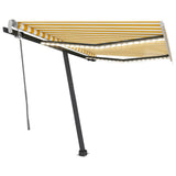 Vidaxl luifel manuell ausziehbar mit LED 350x250 cm gelb und weiß