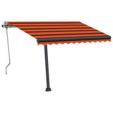 Vidaxl Luifel mit LED 350x250 cm Orange und Braun manuell ausziehbar