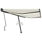 Vidaxl luifel manuell ausziehbar mit LED 400x300 cm cremefarben