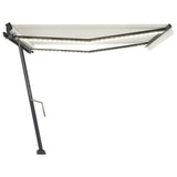 Vidaxl luifel manuell ausziehbar mit LED 400x300 cm cremefarben