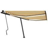 Vidaxl luifel manuell ausziehbar mit LED 400x300 cm gelb und weiß