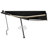 Vidaxl luifel manuell ausziehbar mit LED 400x300 cm Anthrazitfarbe