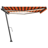 Vidaxl Luifel manuell ausziehbar mit LED 400x300 cm Orange und Braun
