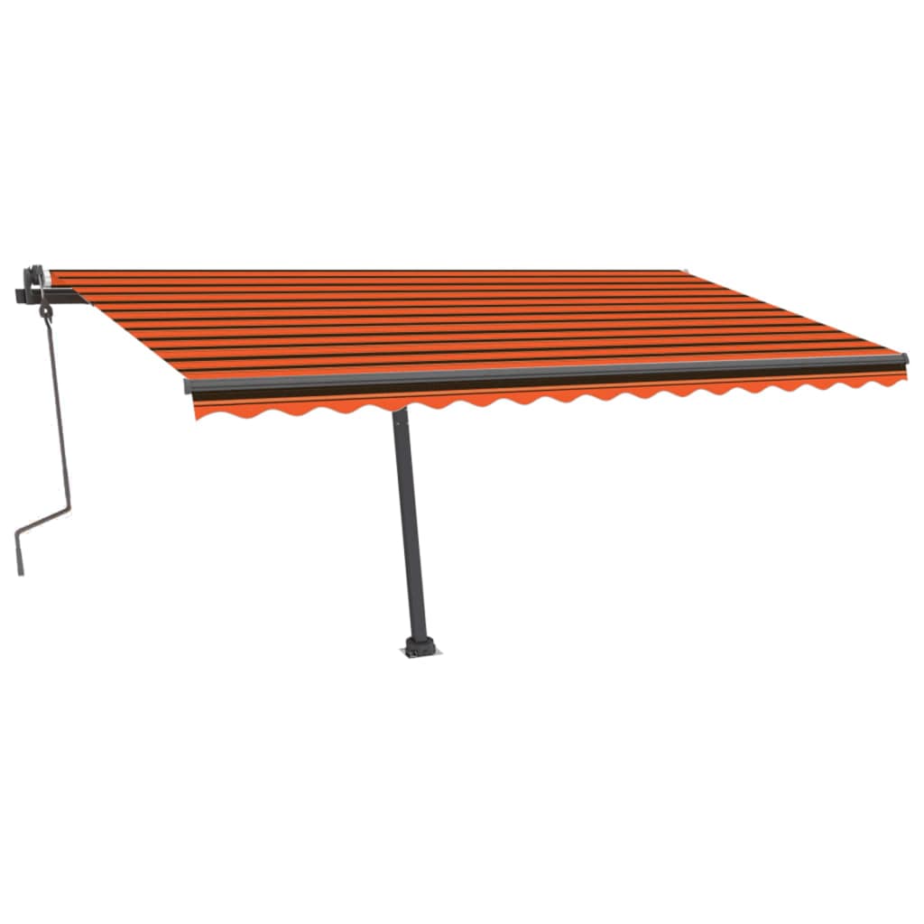 Vidaxl Luifel manuell ausziehbar mit LED 400x300 cm Orange und Braun
