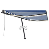 Vidaxl Luifel Automatik mit LED- und Windsensor 400x300 cm blau und weiß