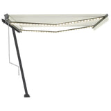 Vidaxl Luifel Automatik mit LED- und Windsensor 400x300 cm Creme Farbe