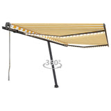 Vidaxl Luifel Automatik mit LED- und Windsensor 400x300 cm gelb und weiß