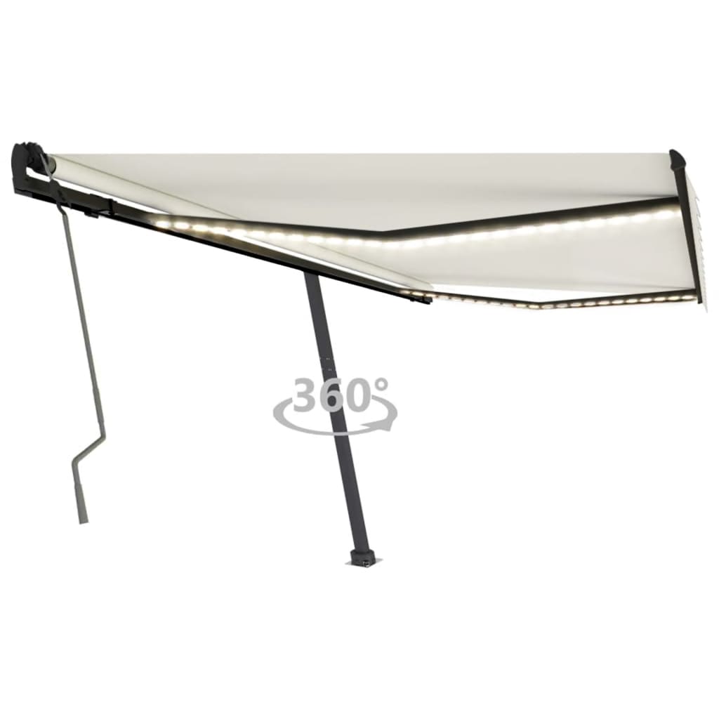 Vidaxl Luifel mit LED 450x300 cm creme -gepflegt