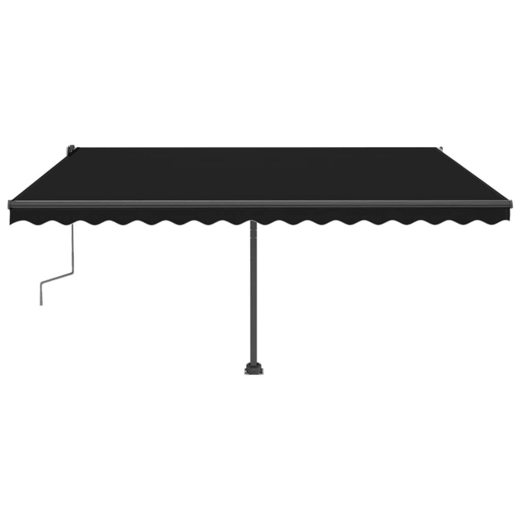 Vidaxl Luifel manuell ausziehbar mit LED 450x300 cm Anthrazitfarbe