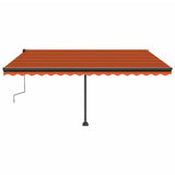 Vidaxl Luifel manuell ausziehbar mit LED 450x300 cm Orange und Braun