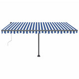 Vidaxl Luifel Automatik mit LED- und Windsensor 450x300 cm blau weiß