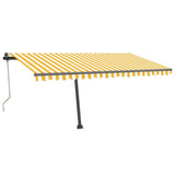 Vidaxl Luifel Automatik mit LED- und Windsensor 450 x 300 cm gelb und weiß