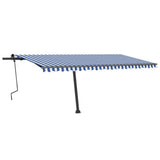 Vidaxl luifel manuell ausziehbar mit LED 500x300 cm blau und weiß