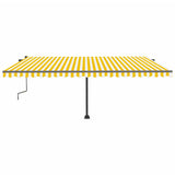 Vidaxl luifel manuell ausziehbar mit LED 500x300 cm gelb und weiß