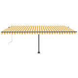 Vidaxl Luifel Automatik mit LED- und Windsensor 500x300 cm gelb und weiß