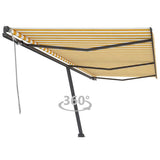 Vidaxl luifel distanziert sich manuell erstreckt sich 600 x 300 cm gelb und weiß