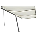 Vidaxl luifel manuell ausziehbar mit LED 600x300 cm cremefarben