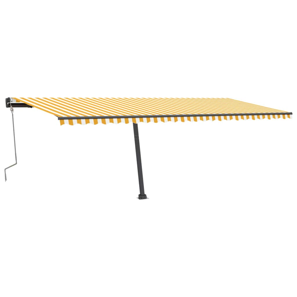 Vidaxl luifel manuell ausziehbar mit LED 600x300 cm gelb und weiß