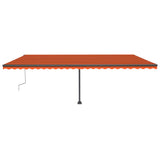Vidaxl Luifel manuell ausziehbar mit LED 600x300 cm Orange und Braun